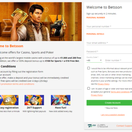 ¿Cómo abrir la cuenta en Betsson.com?